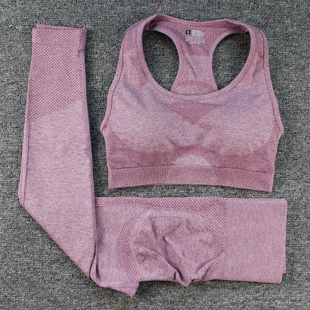 High Quality Women 2 Piece High Waist Scrunch Butt Leggings Sports Bra Workout Clothing Seamless Yoga Set Gym Fitness Sets