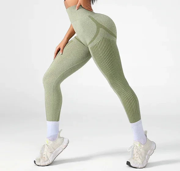 New 2025 Women Gym Leggings Line Butt Lifting Athletic Workout Scrunch Leggins Training Yoga Pants Sports Fitness Tights