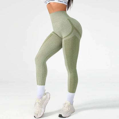 New 2025 Women Gym Leggings Line Butt Lifting Athletic Workout Scrunch Leggins Training Yoga Pants Sports Fitness Tights