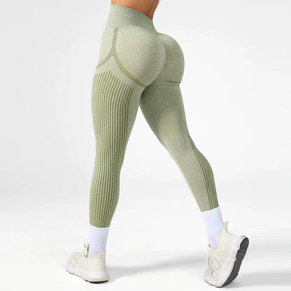 New 2025 Women Gym Leggings Line Butt Lifting Athletic Workout Scrunch Leggins Training Yoga Pants Sports Fitness Tights
